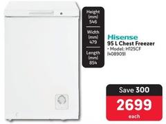Hisense - 95 L Chest Freezer offers at R 2699 in Makro