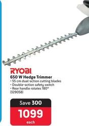Ryobi - 650 W Hedge Trimmer offers at R 1099 in Makro