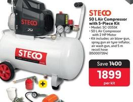 Steco - 50 LAir Compressor With 5-Piece Kit offers at R 1899 in Makro