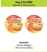 Melrose - Cheese Wedges offers at R 80 in Makro