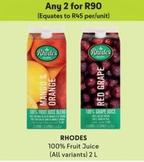 Rhodes - 100% Fruit Juice offers at R 90 in Makro