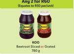 Koo - Beetroot Sliced Or Grated offers at R 60 in Makro