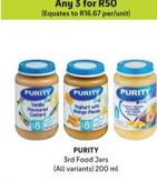 Purity - 3rd Food Jars offers at R 50 in Makro