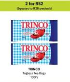 Trinco - Tagless Tea Bags offers at R 52 in Makro