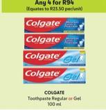 Colgate - Toothpaste Regular Or Gel offers at R 94 in Makro