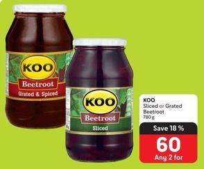 Koo - Sliced Or Grated Beetroot offers at R 60 in Makro