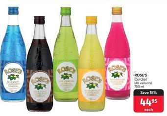 Rose's - Cordial offers at R 44,95 in Makro