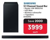 Samsung - 3.1 Channel Sound Bar offers at R 3999 in Makro