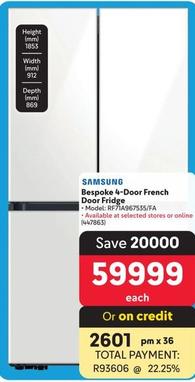 Samsung - Bespoke 4-Door French Door Fridge offers at R 59999 in Makro