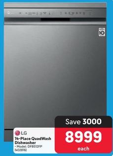 Lg - 14-Place Quadwash Dishwasher offers at R 8999 in Makro